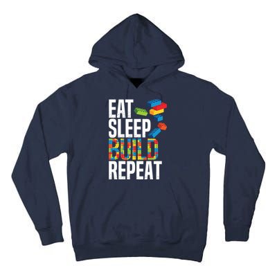 Eat Sleep Build Repeat Building Blocks Bricks Master Builder Tall Hoodie