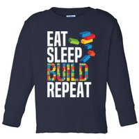 Eat Sleep Build Repeat Building Blocks Bricks Master Builder Toddler Long Sleeve Shirt