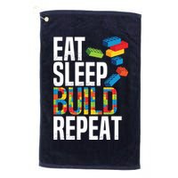 Eat Sleep Build Repeat Building Blocks Bricks Master Builder Golf Towel
