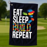 Eat Sleep Build Repeat Building Blocks Bricks Master Builder Golf Towel