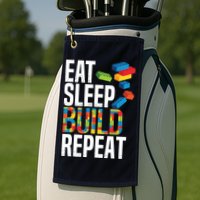 Eat Sleep Build Repeat Building Blocks Bricks Master Builder Golf Towel