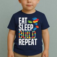 Eat Sleep Build Repeat Building Blocks Bricks Master Builder Toddler T-Shirt