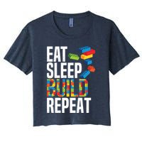 Eat Sleep Build Repeat Building Blocks Bricks Master Builder Crop Top