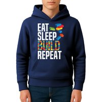 Eat Sleep Build Repeat Building Blocks Bricks Master Builder Kids Hoodie