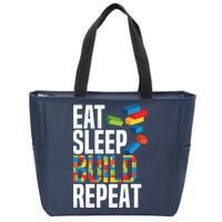 Eat Sleep Build Repeat Building Blocks Bricks Master Builder Zip Tote Bag