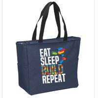 Eat Sleep Build Repeat Building Blocks Bricks Master Builder Zip Tote Bag