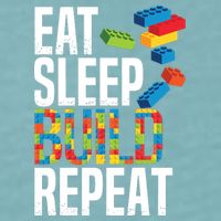 Eat Sleep Build Repeat Building Blocks Bricks Master Builder Sueded Cloud Jersey T-Shirt