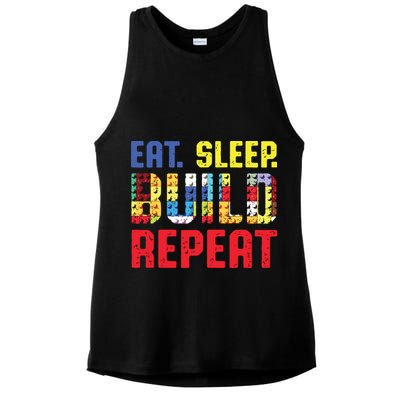 Eat Sleep Build Repeat Building Funny Builders Ladies PosiCharge Tri-Blend Wicking Tank