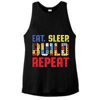 Eat Sleep Build Repeat Building Funny Builders Ladies PosiCharge Tri-Blend Wicking Tank
