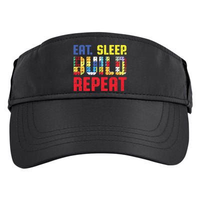 Eat Sleep Build Repeat Building Funny Builders Adult Drive Performance Visor