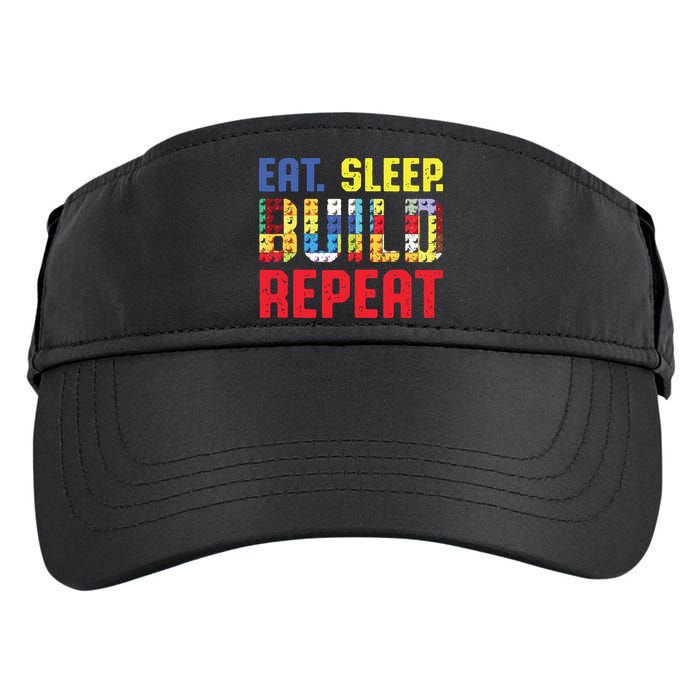 Eat Sleep Build Repeat Building Funny Builders Adult Drive Performance Visor