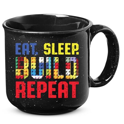 Eat Sleep Build Repeat Building Funny Builders 15oz Campfire Ceramic Mug