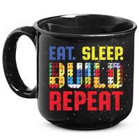 Eat Sleep Build Repeat Building Funny Builders 15oz Campfire Ceramic Mug