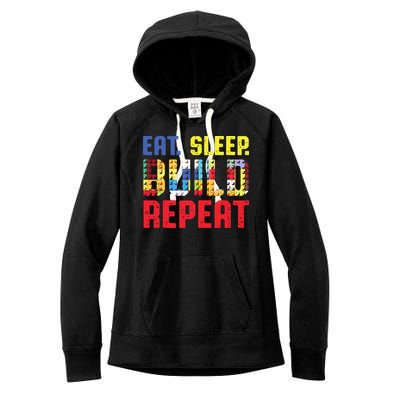 Eat Sleep Build Repeat Building Funny Builders Women's Fleece Hoodie