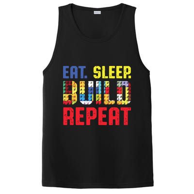 Eat Sleep Build Repeat Building Funny Builders PosiCharge Competitor Tank
