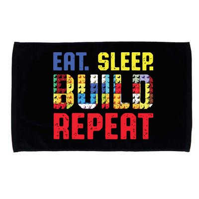 Eat Sleep Build Repeat Building Funny Builders Microfiber Hand Towel