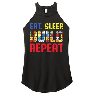 Eat Sleep Build Repeat Building Funny Builders Women's Perfect Tri Rocker Tank