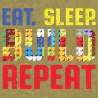 Eat Sleep Build Repeat Building Funny Builders Garment-Dyed Women's Muscle Tee