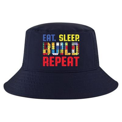 Eat Sleep Build Repeat Building Funny Builders Cool Comfort Performance Bucket Hat
