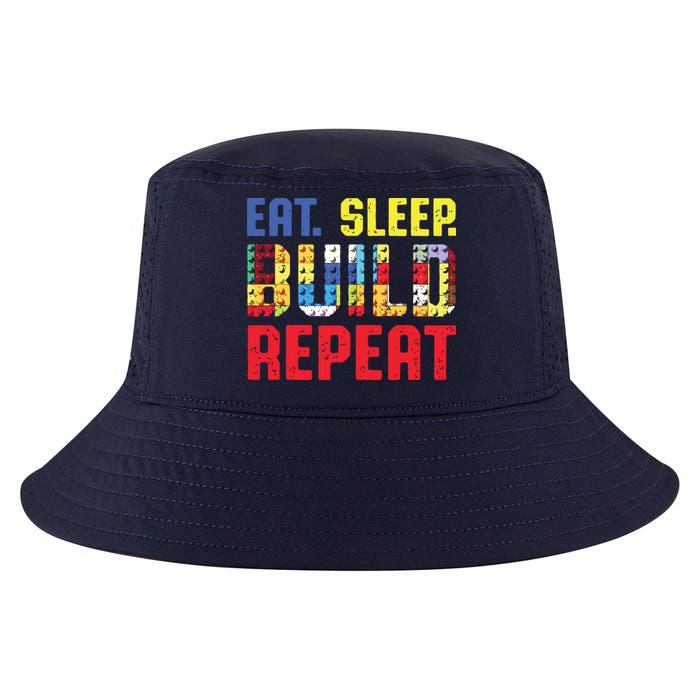 Eat Sleep Build Repeat Building Funny Builders Cool Comfort Performance Bucket Hat