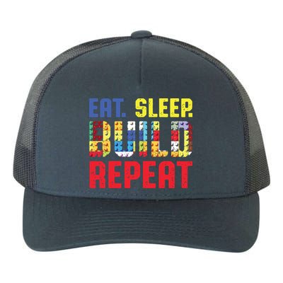 Eat Sleep Build Repeat Building Funny Builders Yupoong Adult 5-Panel Trucker Hat