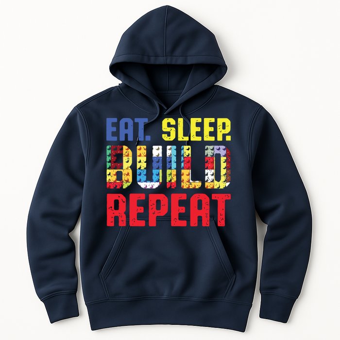 Eat Sleep Build Repeat Building Funny Builders Hoodie