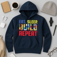 Eat Sleep Build Repeat Building Funny Builders Hoodie