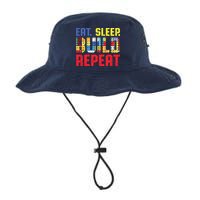 Eat Sleep Build Repeat Building Funny Builders Bucket Hat