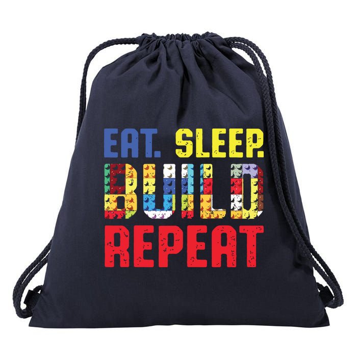 Eat Sleep Build Repeat Building Funny Builders Drawstring Bag