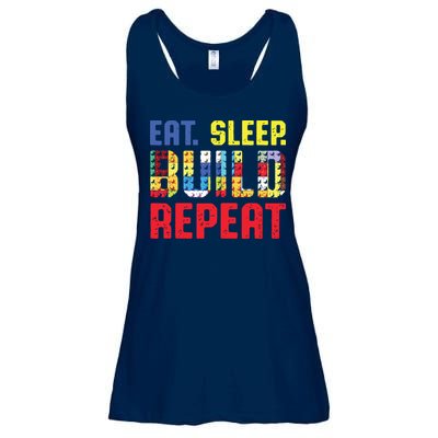 Eat Sleep Build Repeat Building Funny Builders Ladies Essential Flowy Tank