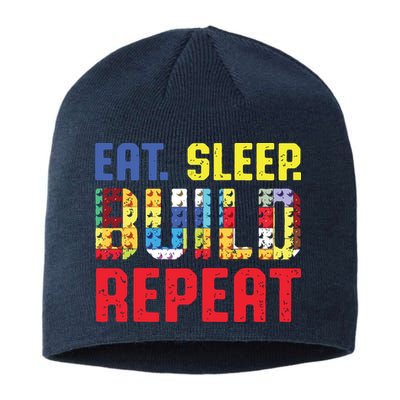 Eat Sleep Build Repeat Building Funny Builders Sustainable Beanie
