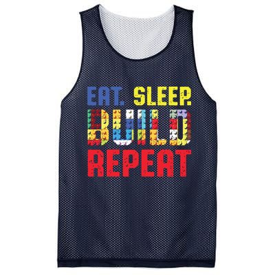 Eat Sleep Build Repeat Building Funny Builders Mesh Reversible Basketball Jersey Tank