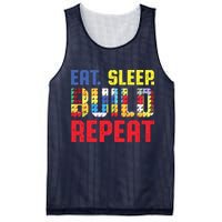 Eat Sleep Build Repeat Building Funny Builders Mesh Reversible Basketball Jersey Tank