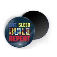 Eat Sleep Build Repeat Building Funny Builders Magnet