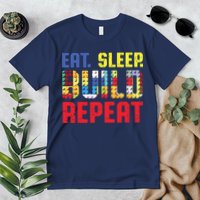 Eat Sleep Build Repeat Building Funny Builders Premium T-Shirt