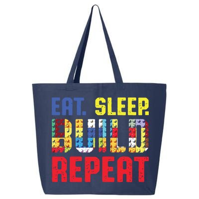 Eat Sleep Build Repeat Building Funny Builders 25L Jumbo Tote