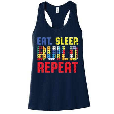 Eat Sleep Build Repeat Building Funny Builders Womens Tank Top