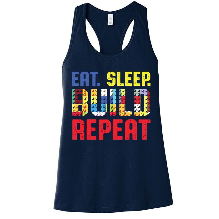 Eat Sleep Build Repeat Building Funny Builders Womens Tank Top