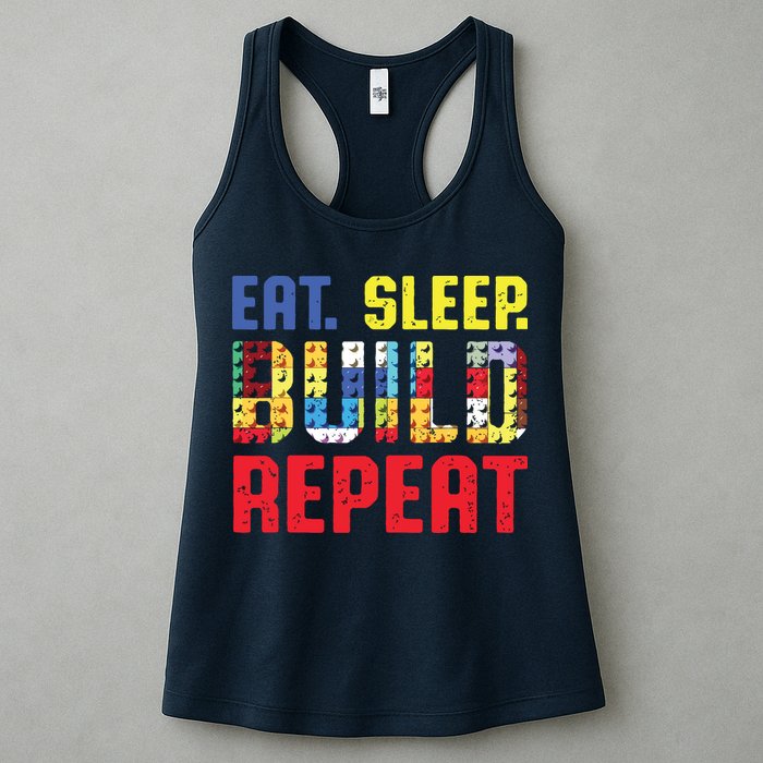 Eat Sleep Build Repeat Building Funny Builders Womens Tank Top