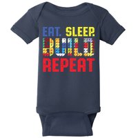 Eat Sleep Build Repeat Building Funny Builders Baby Bodysuit
