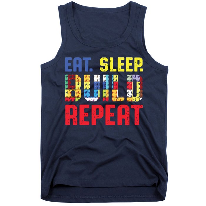Eat Sleep Build Repeat Building Funny Builders Tank Top