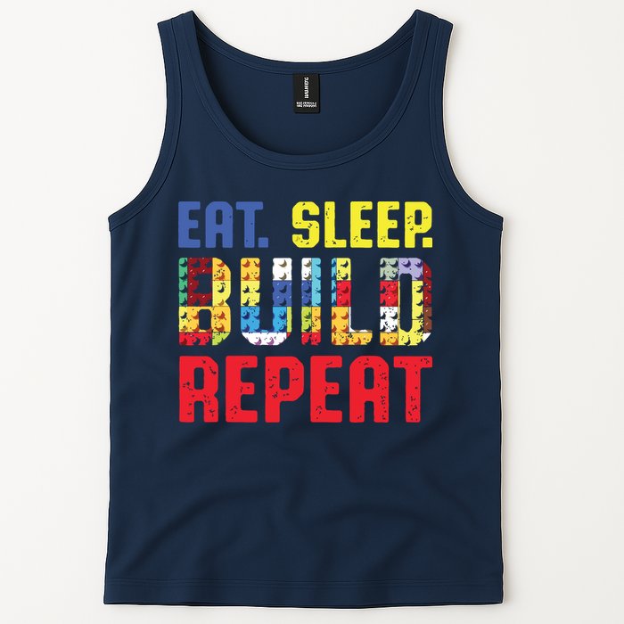 Eat Sleep Build Repeat Building Funny Builders Tank Top