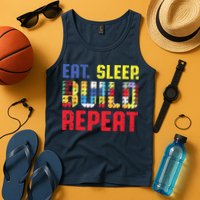 Eat Sleep Build Repeat Building Funny Builders Tank Top
