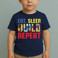 Eat Sleep Build Repeat Building Funny Builders Toddler T-Shirt