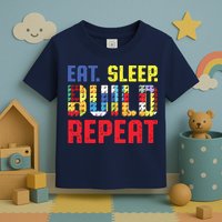 Eat Sleep Build Repeat Building Funny Builders Toddler T-Shirt
