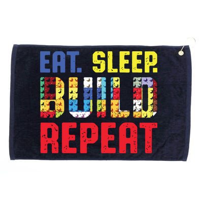Eat Sleep Build Repeat Building Funny Builders Grommeted Golf Towel