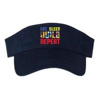 Eat Sleep Build Repeat Building Funny Builders Visor