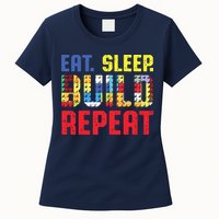 Eat Sleep Build Repeat Building Funny Builders Womens T-Shirt