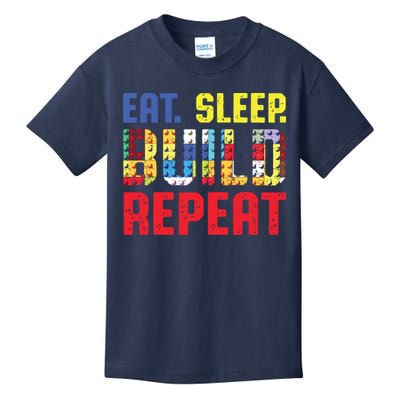 Eat Sleep Build Repeat Building Funny Builders Kids T-Shirt