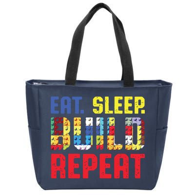 Eat Sleep Build Repeat Building Funny Builders Zip Tote Bag